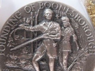   LONGINES STERLING SILVER 1775 DANIEL BOONE BOONESBOROUGH COIN + GOLD