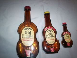 set of 3 old Kentucky whiskey bottles ( Old Fiddle Whiskey)empty