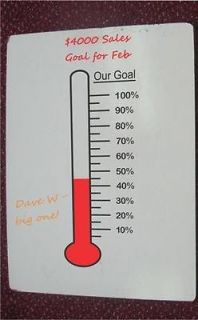   Goal Thermometer vinyl decal   perfect for dry erase boards