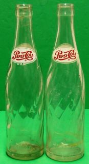 Set of 2 Pepsi Cola Bottles 12 fl oz Swirl Pattern