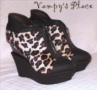 Leopard Wedge Bootie in Clothing, 