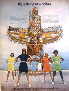 1969 EASTERN AIRLINES   NEW STEWARDESS UNIFORMS, NEW COLORS Print Ad