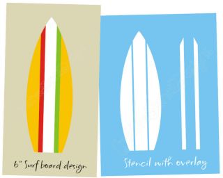   Surfboard Stripes Beach Boogie Board Tropical Art Signs You Paint