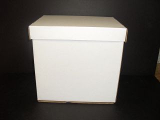 White Cardboard Storage Boxes W/Lids For 12 and 10 Records Holds 