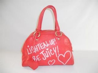   RARE Graffiti Red Leather Satchel Bowler Bag Doctors Style Handbag