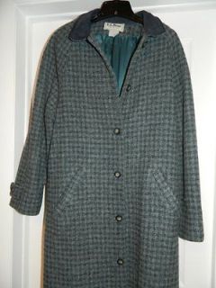 Bean Mens Fully Lined Plaid Wool Trench Coat Jacket Sz L