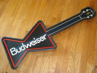 Budweiser Black Guitar Promo   Bud Advertising   Original 1989 Large 