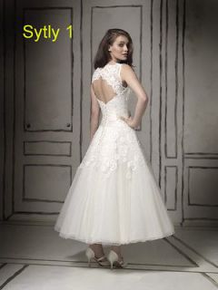   Lace A line Wedding dress Bridal Gown party prom dress Size Custom