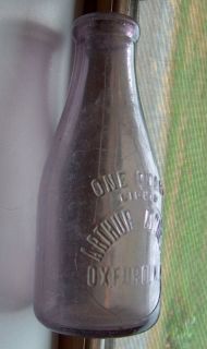 Oxford NY Purple Milk Bottle Arthur Monell 1920 s Old