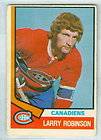 LARRY ROBINSON 1974 75 O Pee Chee OPC 74 NHL Card #280 VG Montreal 