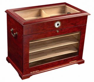 400 ct CIGAR HUMIDOR CABINET END TABLE DISPLAY CASE