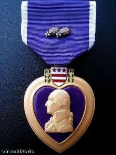 GENUINE US PURPLE HEART MEDAL ORDER & 3rd AWARD FOR WOUNDS OR DEATH IN 