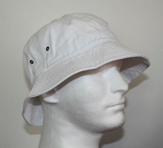   NEW 100% COTTON MEN FISHING BUCKET HAT / CAP   SIZE LARGE / XL   WHITE