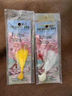 Vintage NIP Dragon Fly Butterbean Bucktail Fishing Lure Lot Yellow 