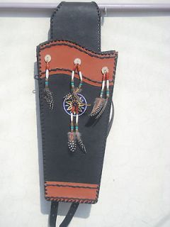 Back quiver made of buffalo leather with native bead work