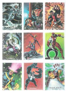 1992 Marvel Masterpieces build your set 1 sheet 9 cards.sht3