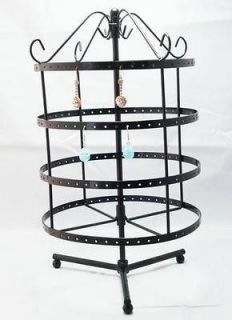 New 192 holes black color rotating earrings display stand rack holder