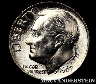 1967 ROOSEVELT DIME  BRILLIANT UNCIRCULATED LUSTER #SA4447
