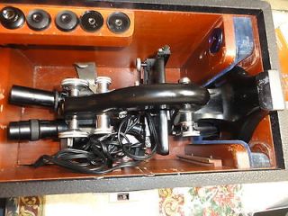 Antique SPENCER Brass Microscope w/Case; SPENCER LENS CO. Buffalo NY 
