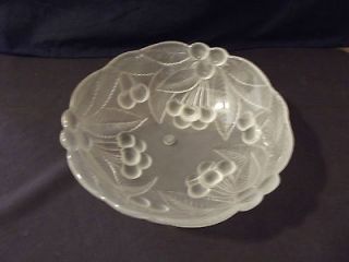 HOYA crystal bowl with leaves and cherries pattern made in japan