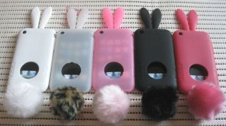 Sofe Cute Rabbit Bunny Ear Silicone TPU Case with Bushy Tail for i 
