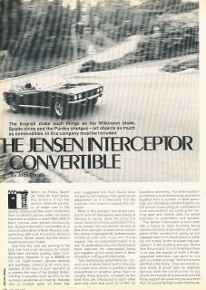 1975 Jensen Interceptor Convertible   Classic Article D160