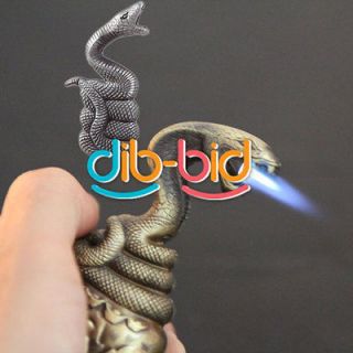   Python Snake Shape Style Windproof Refillable Butane Cigarette Lighter