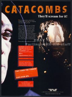 CATACOMBS (1988) — Original 1989 video Trade AD / mini poster 