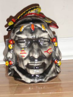 McCOY INDIAN HEAD Ceramic Cookie Jar Canister Container