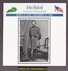JOHN BUFORD Kentucky Union Cavalry Commander U.S. CIVIL WAR CARD