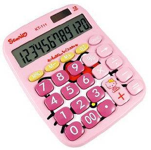   Kitty Pattern 12 Digits Pink Color Calculator Office / Home Daily Use