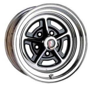 Wheel Vintiques 57 Buick Style Chrome W/ Black Powdercoated Slot Wheel 