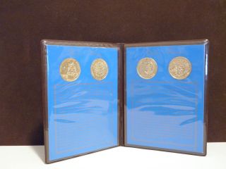 apollo mission 11 and 12 Medallion coins in collectors folder