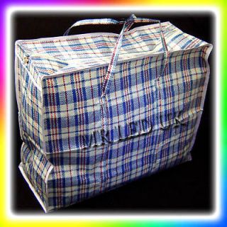   Large Woven Plastic PVC Strong Laundry / Storage / Shopping Bag w Zip