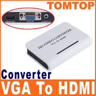 New Audio VGA to HDMI HD HDTV Video Converter Box Adapter 1080P pw