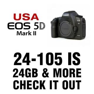 USA Canon Model 5D Mark II Digital SLR +24 105 IS+ 24GB & Accessories 