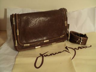 JUNIOR DRAKE Oriel Genuine Leather Clutch in Java with leather 