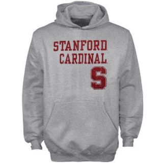 Stanford Cardinal Youth Ash Stacked Hoodie Sweatshirt