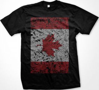 Canada Faded Flag Womens T shirt Canadian Olympic Games Graphic 