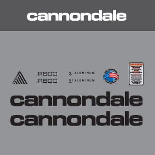 0509 Black Cannondale R600 Bicycle Stickers   Decals   Transfers