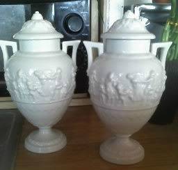   white European/Germany/von Schierholz urns/lids,CAPRI,sculpted figures