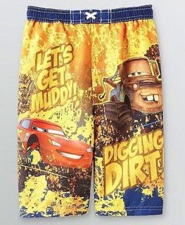 CARS McQUEEN & TOW MATER DISNEY Boys Bathing Suit Swim Trunks NWT Size 
