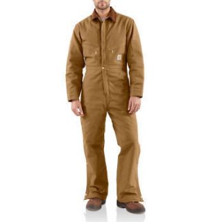 CARHARTT INSULATED COVERALLS*BROW​N DUCK*NWT*SZ 42 R*STAY WARM THIS 