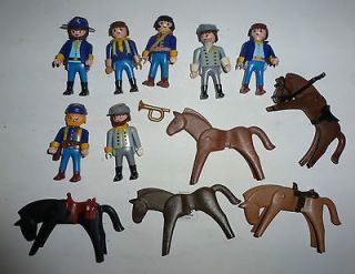 PLAYMOBIL LOT OF 12 FIGURES   cavalry western horses