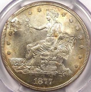 1877 S Trade Dollar PCGS MS62 Chopmark   Rare Silver Coin ★
