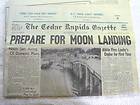 PREPARE FOR MOON LANDING   Cedar Rapids Gazette July 26, 1969 Historic 