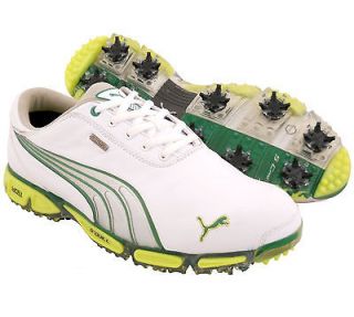 New PUMA Super Cell Fusion Ice Golf Shoes White/Silver/G​reen Sz 12 