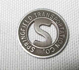   SPRINGFIELD TRANSPORTATION CO. TRANSIT TOKEN SILVERTO​NE S IN CENTER