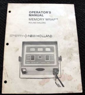 1984/85 NEW HOLLAND ROUND BALER BALE MEMORY WRAP TWINE OPER MANUAL