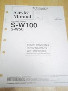 Pioneer Service Manual~S W100/​W50 Speaker System~Origina​l~Repair 
